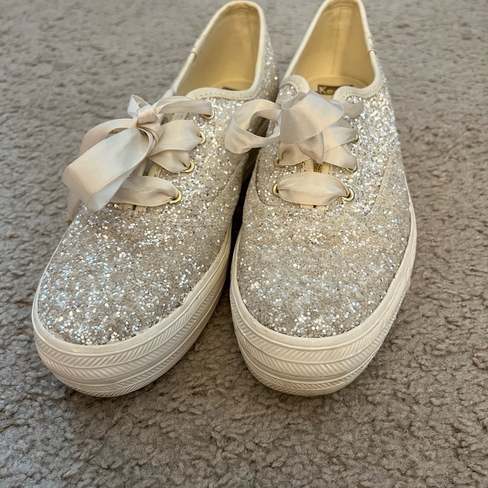 Keds Cream Glitter Sneakers